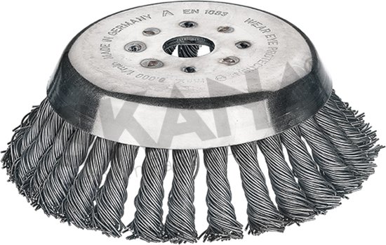 Conische borstelkop met 36 PREMIUM metalen vlechten voor bosmaaiers van Greencut