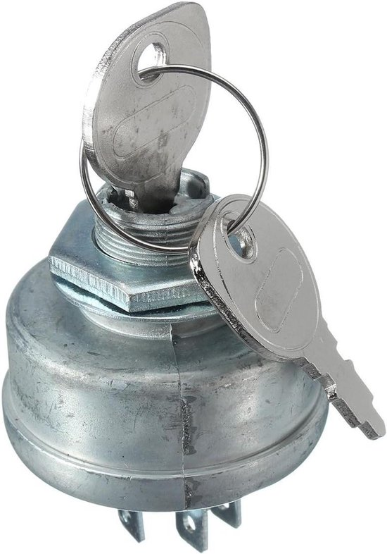 Contactslot Grasmaaier - Sleutelstarter Schakelaar - Motor Starten - 5 Pinnen Aansluiting - 48.6 mm - Zilver