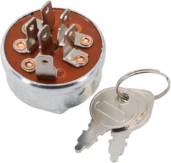 Contactstartschakelaar met sleutel - Ontstekingsstarter grasmaaier - Tractor starten - Duurzaam metaal - 6x4x4 cm - Zoals afgebeeld
