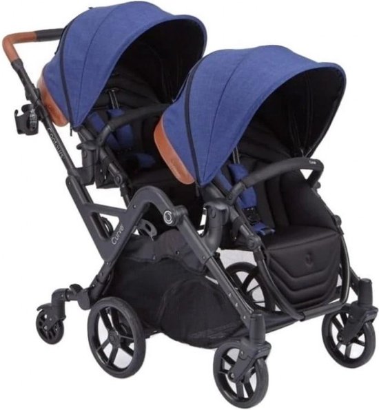 Contours Duowagen Curve Tandem , OP=OP uitverkoop ...voor en achterste wielen kunnen 360 draaien indigo van Contours