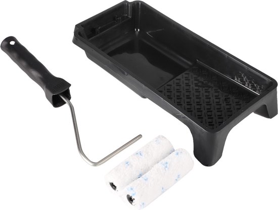 Copenhagen Pro Beitsset Microvezel - 4-delig - 2 Microvezel Rollers (10 cm) - Verfbakje - Beugelroller