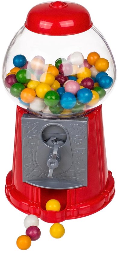 Core® Kauwgomballen Automaat – Snoepmachine Met 3 Compartimenten - Vendingmachine – Rood - 24cm x 15cm x 14cm van Merkloos	