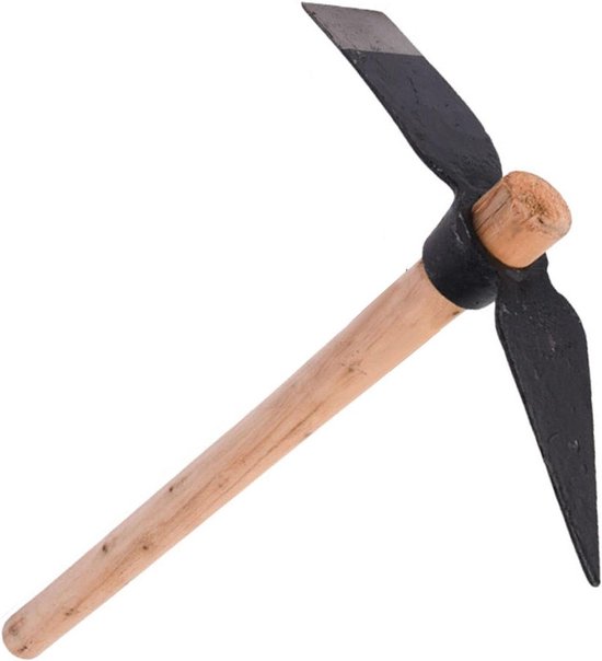 Cosensi - Multifunctioneel handgereedschap voor de tuin | Graven, schoffelen, houweel | Draagbare pikhouweel met houten handvat | Dubbelzijdige mattock tool van Merkloos	