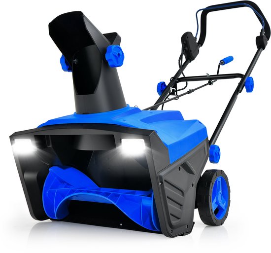COSTWAY Elektrische sneeuwblazer met ledlampen en motor van 15 A, 50 cm werkbreedte, 25 cm werkhoogte, bekabelde ruimingsmachine met 180 graden draaibare glijba