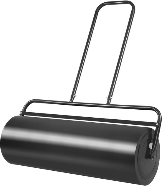 COSTWAY Gazonwals, handwals, 63 liter, tuinwals met handvat, Ø 30 cm, vulbaar met water/zand, zware trommel, grasroller, trommel, gazonroller voor vlakken, gazon, tuin, zwart van Costway