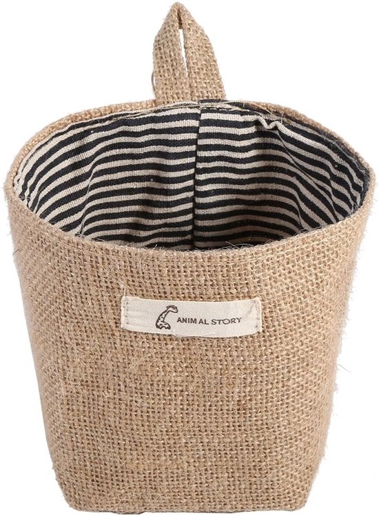 Cotton Linen Laundry Hamper Bag Storage for Home Gadget Storage Organizer Foldable Basket Bin Hanging Laundry Hamper(Blue Stripe) van Sea Team