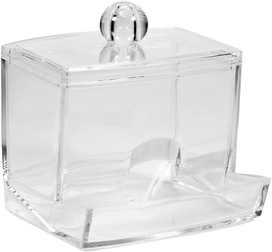 Cotton Pads Storage Box for Cotton Buds Clear Q-tips Cotton Swab Button Cosmetic Makeup Holder Storage Box Organizer Holder for Cotton Pads and Swabs van Nandae