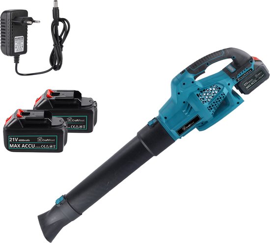CraftRoot Accu Bladblazer - Draadloze Elektrische Bladblazer met 2x 4.0Ah Accu - Krachtig en Compact - 200km/h - 21.000 RPM van Merkloos	