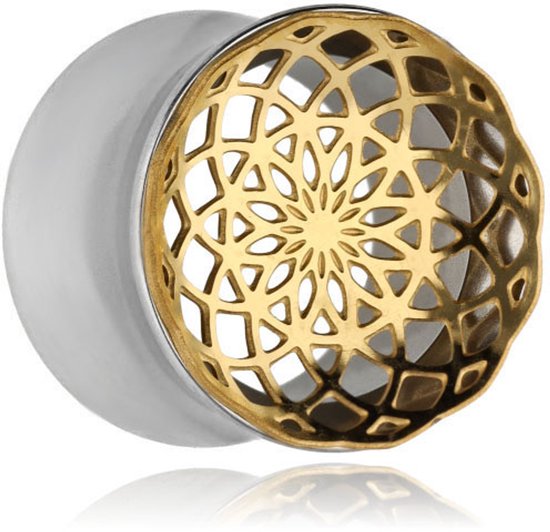Crazy Needles PT-047 - Tunel - Gouden Mandala - Zilver - 12 mm van Merkloos	
