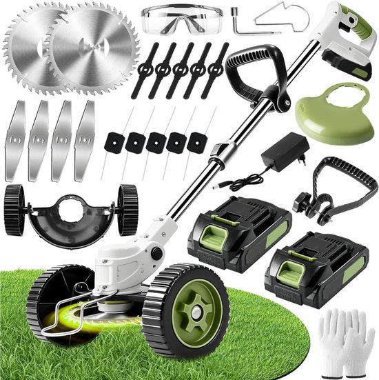 CRLYN® Grasmaaier Elektrisch - Grastrimmers met Accu - Groen