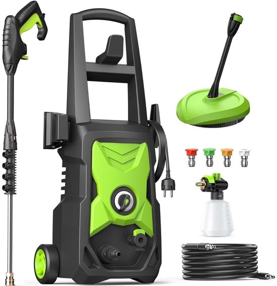 CRLYN® Hogedrukreiniger Auto - Hogedrukspuit - Terrasreiniger - Zwart en Groen van CRLYN