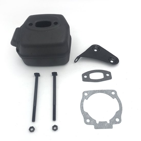 Cuhostki - 1 Set - Uitlaatbout Pakkingset - Uitlaatdemper met Bouten en Pakkingen - Accessoires voor Kettingzagen - Voor Husqvarna 50 51 55 - Zwart - Kunststof - Uitlaatassemblage - Compatibel - Eenvoudig te Installeren van Merkloos	