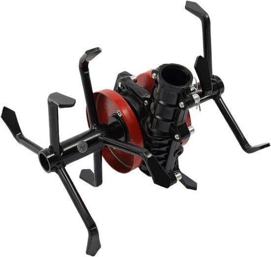 Cultivator Wiel - Wieden Tool Bodem - Onkruid Verwijderen - Zes Klauwen Diep - 25 x 22 cm - Zwart