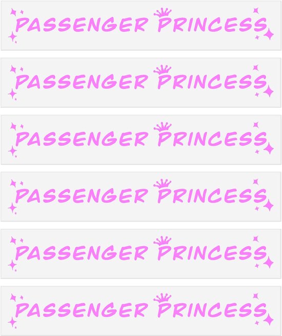 Cute Funny Passenger Princess Stickers - 6 Pieces Rearview Mirror Car Window Accessories voor Vrouwen en Auto Decoratie van TheCgley