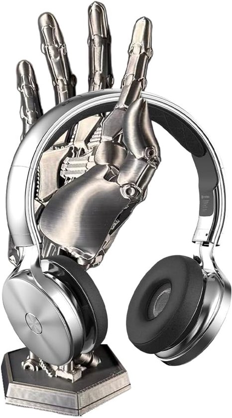 Cyberpunk koptelefoon- en controllerhouder - houder voor gaming headset - tafel voor PS5-controller of Xbox controller - standaard Series X - S-controller (zilver) van Merkloos	