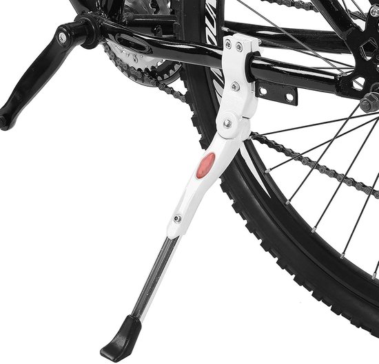 Cycling Kick Stand - Witte Aluminium Legstand - Geschikt voor 20 24 26 Inch Band - Mountainbike - Racefiets - Vouwfiets van Merkloos	