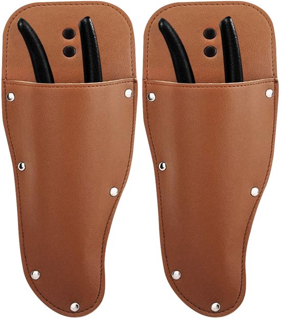Dailygoods - 2 Pcs Tuinschaar Holster,WideSmart Schede voor Tuinschaar Lederen Tuinschaar Schede Tuin Snijschaar Holster Riemhouder Tas Beschermhoes Afdekking Schede voor Snijschaar Schaar of Tuinmes Lederholster