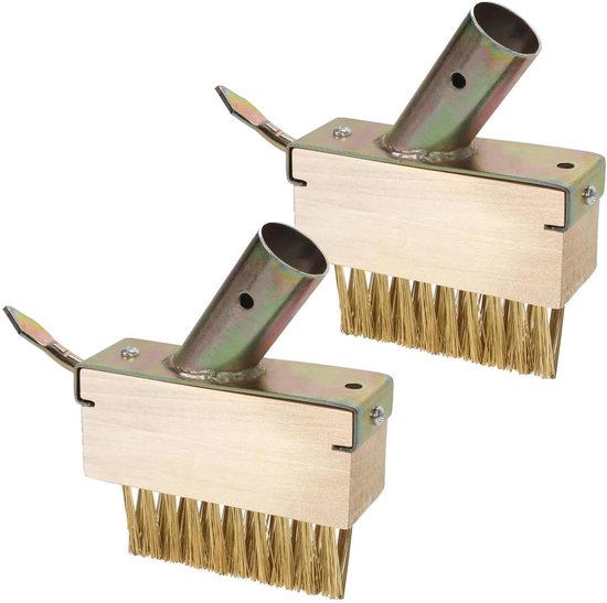 Dailygoods - 2 stuks voegenkrabber onkruid, voegenborstel met steel, schraper tegen onkruid zonder steel, onkruid, voegenborstel, voegenkrabber voor het verwijderen van onkruid, mos van plaatvoegen en muurranden