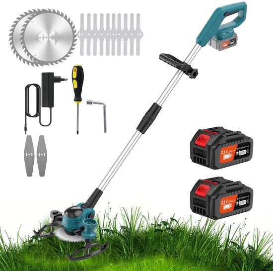 Dailygoods 21V Krachtige Grasmaaier Machine Draadloze Onkruid Wacker Elektrische Eater Mini Maaier Wieden Trimmen Tool G