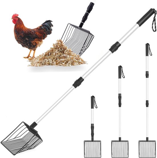 Dailygoods - 3-in-1 Verstelbare Hark voor Hennahoeve - Schoonmaakgereedschap voor Kippenhokken