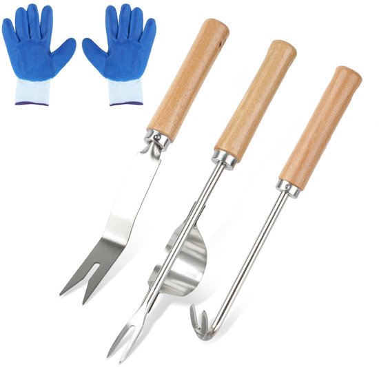 Dailygoods - 3 Stuks Tuin Onkruidverwijderaars - Roestvrijstalen Tuinwerktuig
