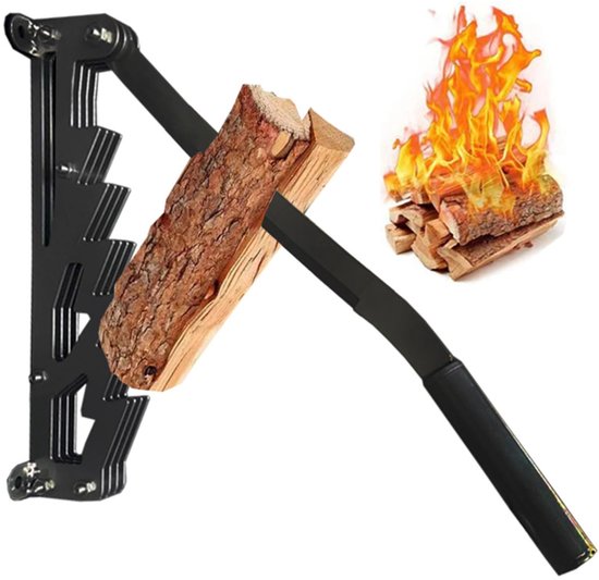 Dailygoods - Aan de Muur Gemonteerde Aanmaaksplitter - Handmatige Houtsplijter - Eenvoudig in gebruik - Zwart - Krachtig Houtsplijtgereedschap - Voor...