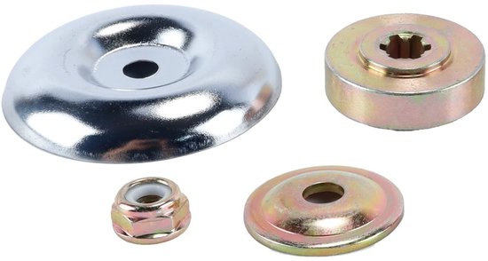 Dailygoods- Bevestigingsmoeren 4-delige set - Universele Accessoires - Bosmaaierkoppen - Slijt- en Corrosiebestendig - Duurzaam Metaal - Afmetingen: 73,6 mm - Grasmaaieronderdelen