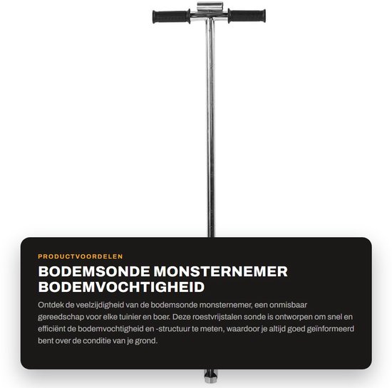 Dailygoods- Bodemmonsternemer Roestvrij staal - Bodemtester pH - T-vormige handgreep - Voetpedaal - Bulldozer-design - Geschikt voor kleibodems van Dailygoods