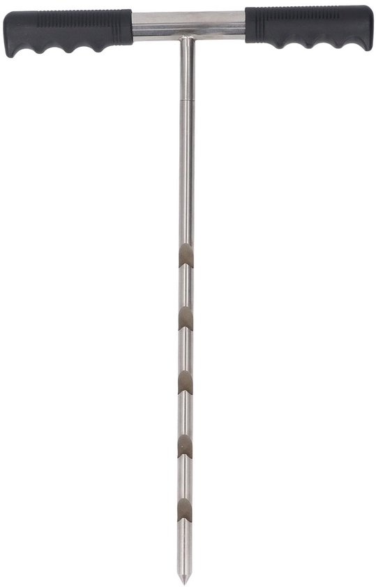 Dailygoods- Bodemsonde Verstelbaar 17/32/48 Inch - RVS Bodemmonstersonde - T-handgreep - Schokbestendig - Duurzaam - Ideaal voor Gazonlandbouw - Grondmonstersonde