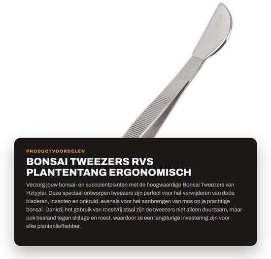Dailygoods- Bonsai Tweezers RVS - Ergonomisch Ontwerp - Antislip Handvat - Ideaal voor Planten - Duurzaam - Veilig in Gebruik - Plantenpincet