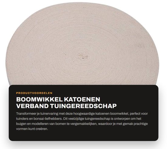 Dailygoods- Boomtape Katoen 2 cm - Bindende Riem - Tuingereedschap - Bonsai - Gloednieuw - Lichtgewicht - Bindband