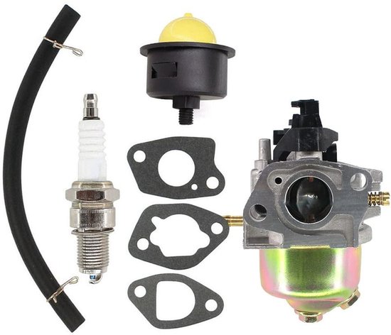 Dailygoods- Carburateur Set - 1x Carburateur - 3x Pakking - 1x Slang - 1x Pomp Primer - 1x Bougie - Grasmaaieronderdelen