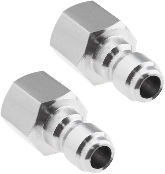 Dailygoods - Cosensi - Dailygoods - Dailygoody - Hogedrukreiniger Adapter - Roestvrij staal - Duurzaam - 1/4 Inch Vrouwelijke - Snelkoppeling - Voor elke hogedrukreiniger - Zilver