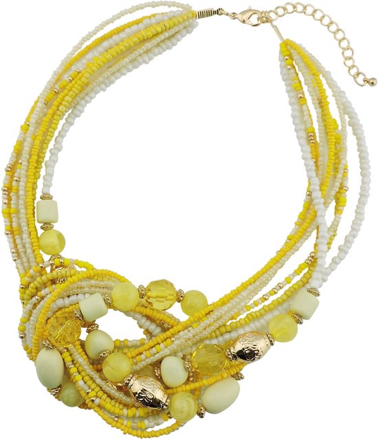 Dailygoods - Dailygoody - Bocar Zaad Kralen Meerlagige Verklaring Kraag Ketting - Stijlvolle Accessoire - Acryl - Vrouwenmode - Perfect voor elke gelegenheid - Ele...