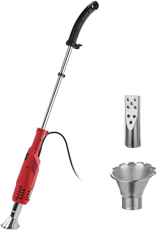 Dailygoods - Dailygoody - Elektrische onkruidverdelger - 2-in-1 functie - Ergonomisch ontwerp - Rood - Luchtbrander - Ideaal voor tuinonderhoud - 2000 W
