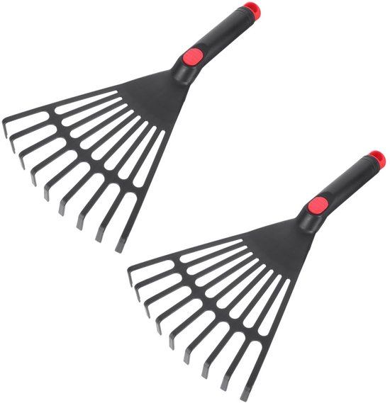 Dailygoods - Dailygoody - Handhark - Tuinhark - Ideaal voor bladeren - Klein formaat - Graspieren - Perfect voor tuinonderhoud - Set van 2