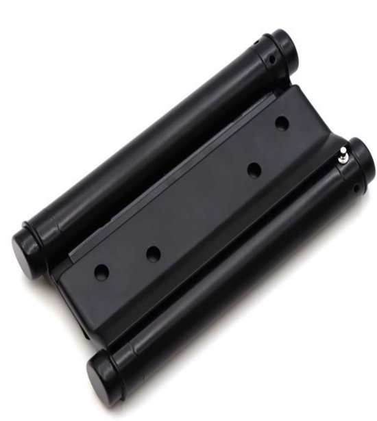 Dailygoods- Deurscharnieren 4 Inch - Dubbele Actie - Roestvrij Staal - 4 Stuks (2 Pairs) - Verstelbare Sluiting - Zwart - Geschikt voor Deurdiktes 2-3cm - Springdeurscharnier