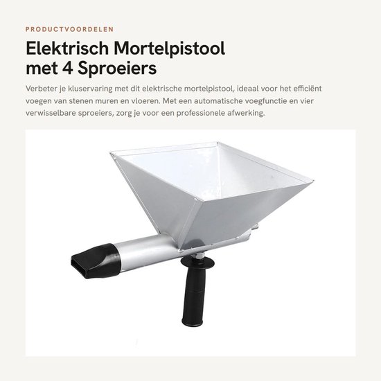 Dailygoods - Elektrisch Mortelpistool met 4 Sproeiers voor Voegen