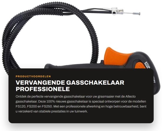 Dailygoods- Gasschakelaar 100% nieuw - Geschikt voor FS120/FS200/FS250 - Professionele afwerking - Eenvoudige installatie - Hoogwaardig kunststof - Onderdeelnummer 4128 790 1301 - Gashendel