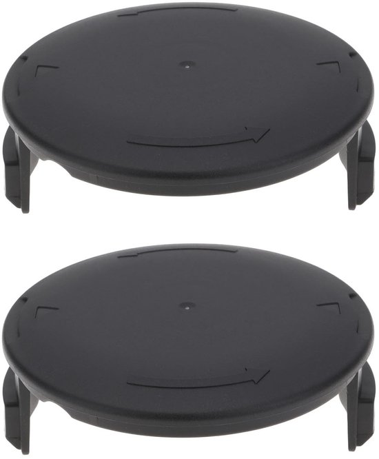 Dailygoods- Grasmaaier Spoel Dop 86x34mm - 2x Spoel Cap - Kunststof - Zwart - Slijtvast - Bescherming Lijnspoel - Spoeldop