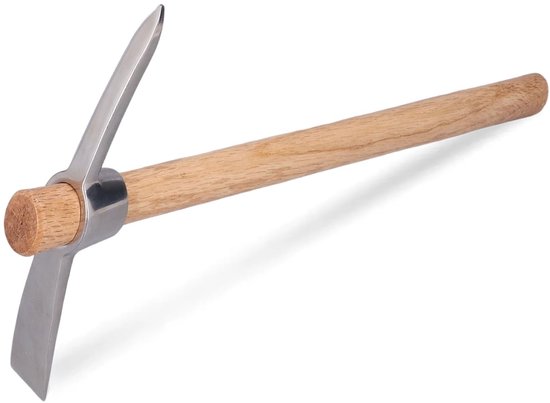 Dailygoods- Handcultivator 40 cm - Roestvrij Stalen Houweel - Houten Handvat - Tuingereedschap - Geschikt voor Scènetuinen - Veelzijdig Gebruik van Dailygoods