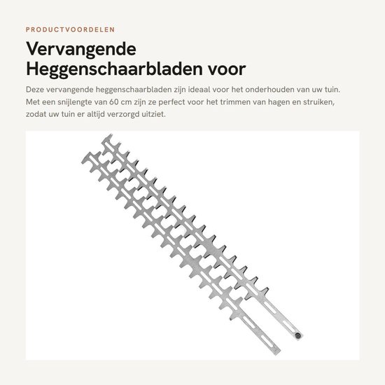 Dailygoods- Heggenschaarblad Vervanging voor Husqvarna 523072901 - Snijlengte 60 cm - 1 Paar Messen - 17 Tanden - Totale Lengte 70 cm - Geschikt voor Husqvarna 226 HD60 S - Heggenschaarmes