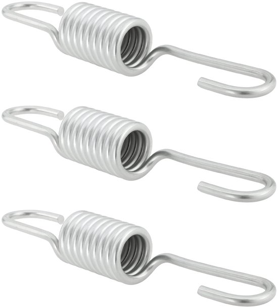 Dailygoods- Hoofdstandaard 3 Stuks - Verzinkt Staal - Corrosiebestendig - Compatibel met MZ ES/ETS/TS/ETZ - Veerlengte 145 mm - Draaddiameter 4 mm - Sterke Spanning - Motorsteun