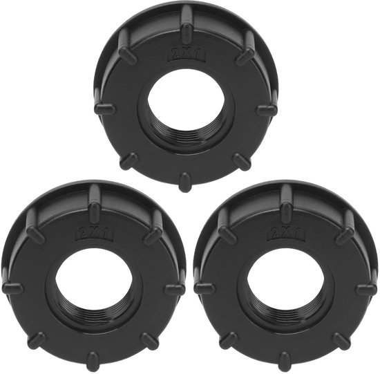 Dailygoods - IBC-tankconnectorset - Slangafvoeradapter - 3-delige set - Geschikt voor 60 mm binnendiameter - Chemisch bestendig - Voor vloeistofcontro...