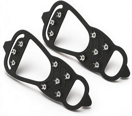 Dailygoods- Ijsschoenen Antislip - Sneeuw Spikes - 8-tands Stijgijzers - Verstelbare Maten 41-46 - Siliconen/Roestvrij Staal - Geschikt voor Wandelen/