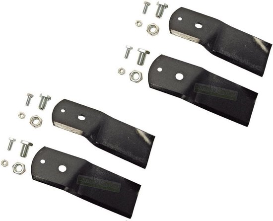 Dailygoods- Messen 4 x 17 cm - Gecertificeerd Staal - Scherp en Uitgebalanceerd - Compatibel met Stiga - Set van 2 - Inclusief Schroeven en Moeren - Grasmaaierbladen