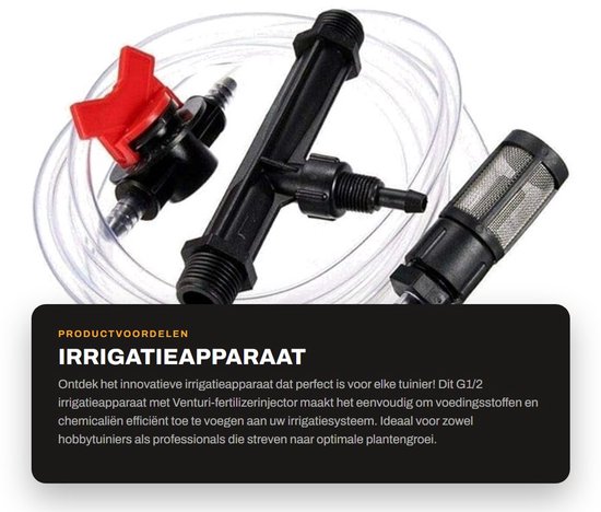 Dailygoods- Meststofinjector Compact - Irrigatieapparaat - Venturi - Waterbuis met Flow Control - Chemische Injectie - 228cm Lengte - Irrigatiesysteem