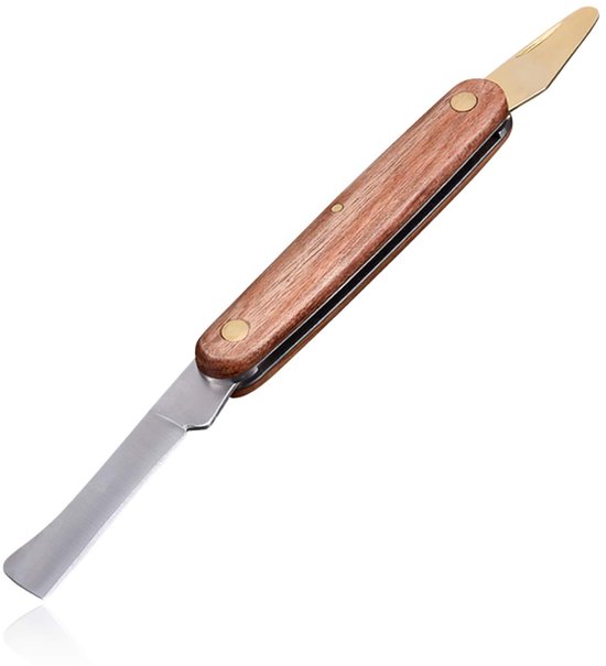 Dailygoods- Oculeermes multifunctioneel - Dubbel Tuinmes - Opvouwbaar - Roestvrij Staal - 16,2 cm - Scherp en efficiënt tuinieren