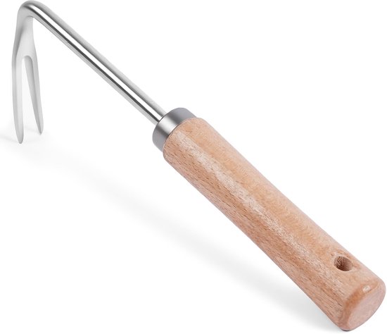 Dailygoods - OFFCUP Onkruidtrekker Roestvrijstalen Onkruidverwijderaar Wortelwieder Tuinieren Handontwortelgereedschap Met Handvat Rubberen Grip 5 Tanden Efficiënte Onkruidverwijdering - 41cm