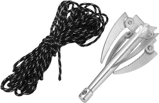 Dailygoods- Onkruidankerverwijderingsgereedschap Roestvrij staal - Wateronkruidmes - Opvouwbaar - Draagbaar - 10 m Touw - Duurzaam en sterk - Onkruidmes